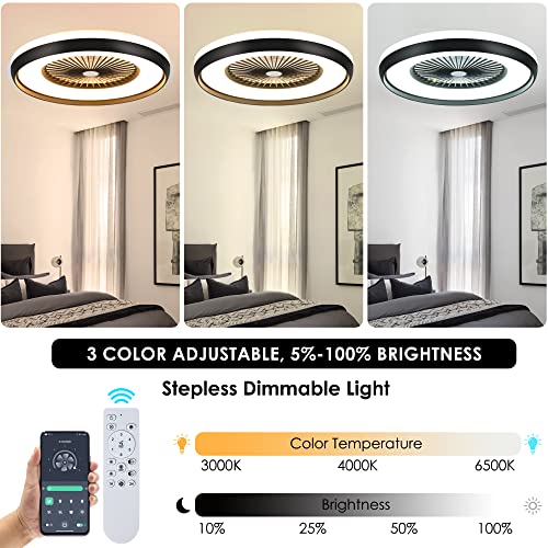 Smart Bladeless Ceiling Fan with LED Lighting
