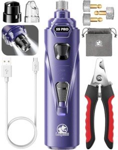 Quiet Dog Nail Grinder with LED Lights & 2 Speeds