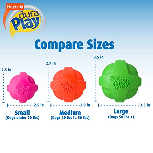 Hartz Dura Play Bacon Scented Squeak Ball Dog Toy for Small Breeds, 3 Pack
