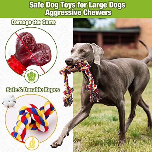 Durable Large Dog Toy Set, 12-Pack