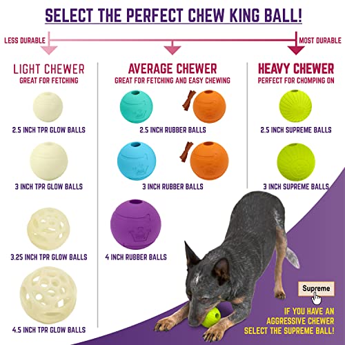 3-Pack Chew King Rubber Fetch Balls