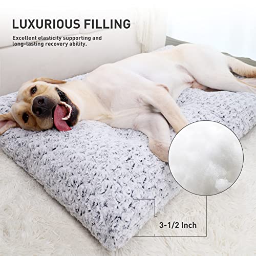 Deluxe Washable Plush Dog Bed - Gray