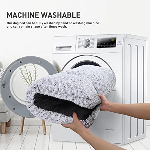 Deluxe Washable Plush Dog Bed - Gray