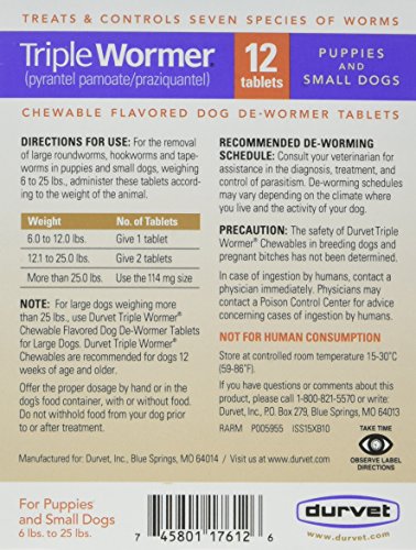 Durvet Triple Wormer 7 Way Dog Puppy De-wormer