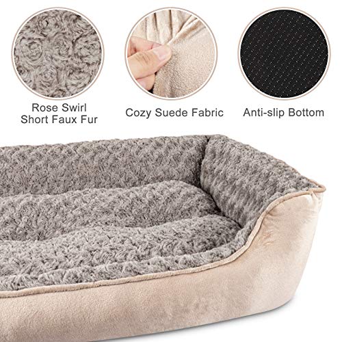 Rectangle Beige Dog Bed for All Sizes