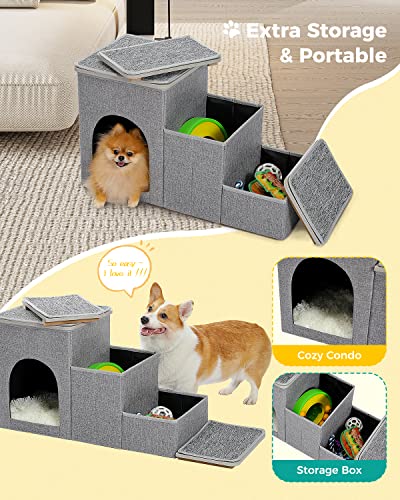 Portable Pet Stairs with Storage Box - 3 Step