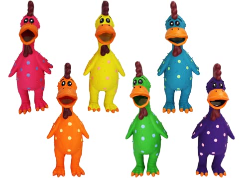 Latex Polka Dot Globken Chicken Dog Toy