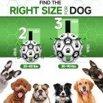 QDAN Dog Toys Soccer Ball with Straps, Interactive Dog Toys for Tug of War, Puppy Birthday Gifts, Dog Tug Toy, Dog Water Toy, Durable Dog Balls World Cup for Small & Medium Dogs（6 Inch）
