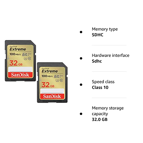 SanDisk 32GB Extreme SDHC (2-pack) - Fast, Reliable