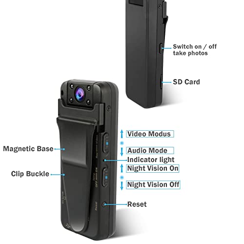 QZTCAMERA Boby Cam - Night Vision HD 1080P