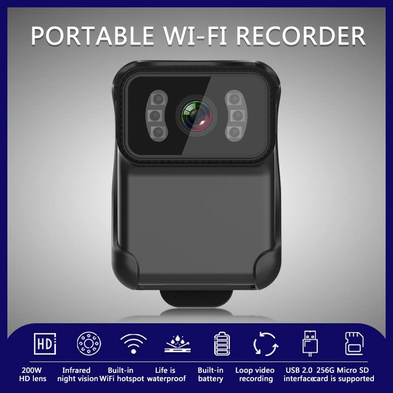 Mini WiFi Body Cam with Night Vision, 64G Card