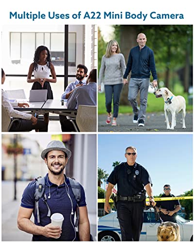 32GB BOBLOV A22 HD BodyCam: OLED Screen, 180° Rotatable Lens