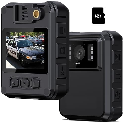 2K 1296P Body Camera with 2.0" LCD