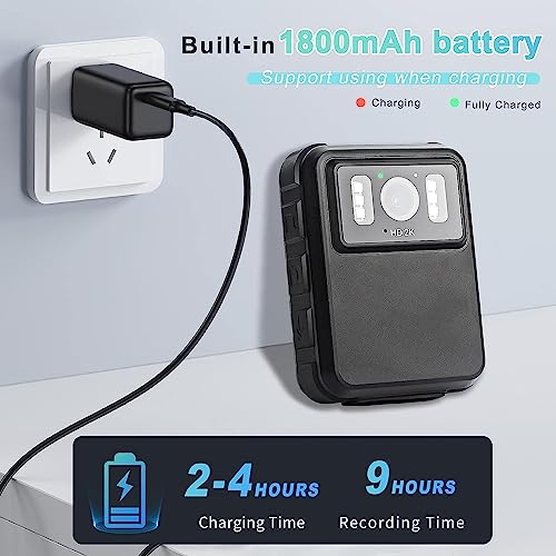 2K 1296P Body Camera with 2.0" LCD