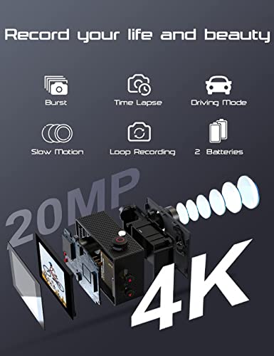 Apexcam 4K Sports Action Camera with Accessories