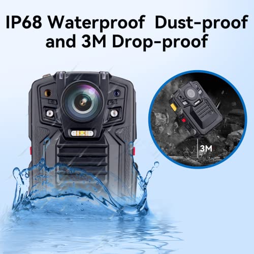 CAMMHD V8-32GB 1296P Body Camera 2 Batteries IP68 Waterproof