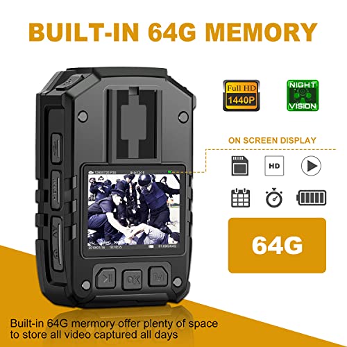CammPro I826 Pro 1440P HD Police Body Camera