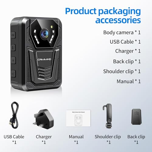 CAMMHD F6-64G 4K Body Camera with Night Vision