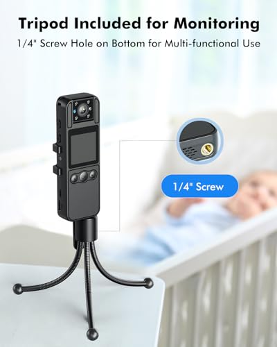 BOBLOV A26 Mini Body Camera with Tripod