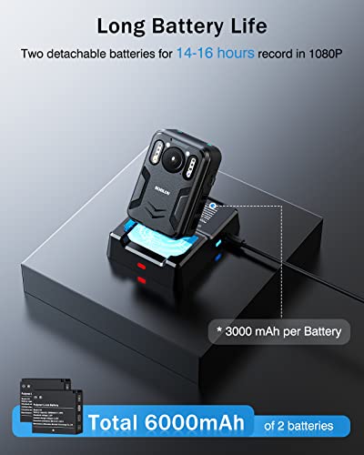 BOBLOV B4K2 GPS 128GB Body Cam - 14-16 hours Recording