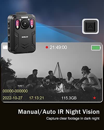 BOBLOV B4K2 GPS 128GB Body Cam - 14-16 hours Recording
