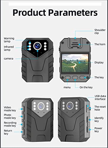 SRIKEKL 1080P FHD Body Camera with Infrared Night Vision