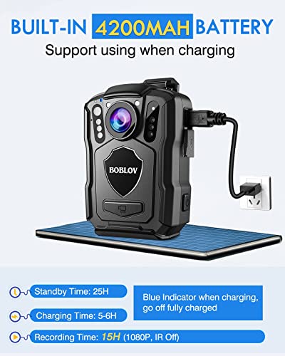 BOBLOV M5 2K Body Camera - High Definition, Police-Grade