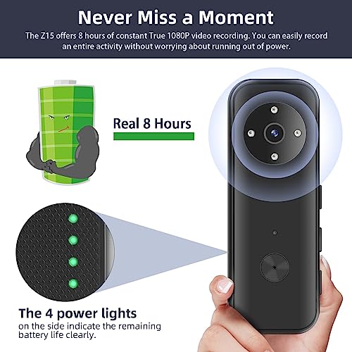 SPIKECAM Small WiFi Body Cam - 1080P Audio/Video