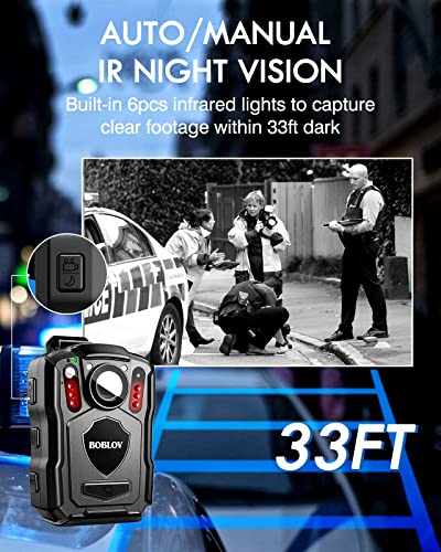 BOBLOV M5 2K Body Camera - High Definition, Police-Grade