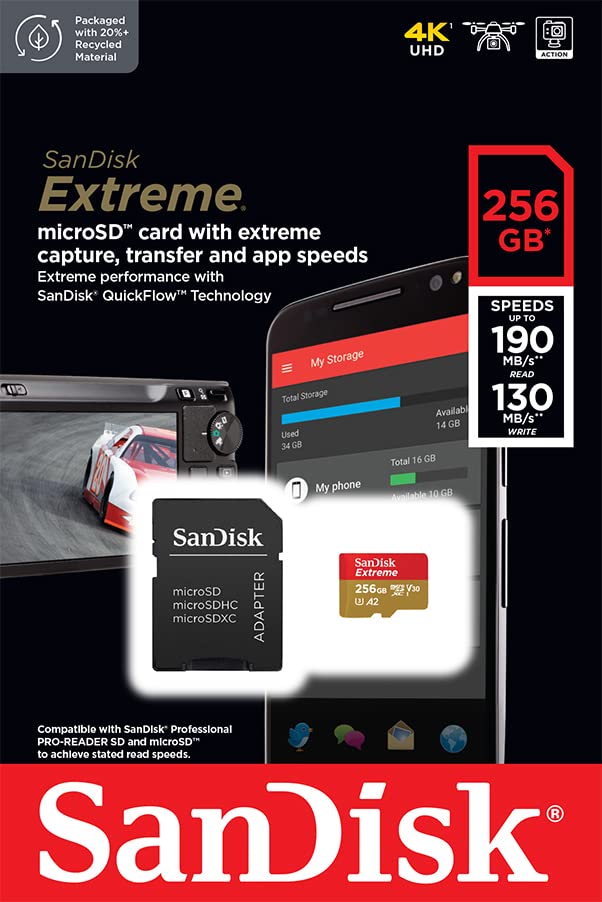 SanDisk 256GB Extreme microSDXC + SD Adapter