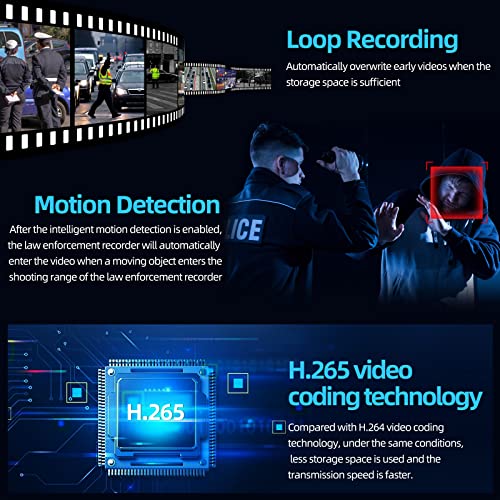 Body Camera with Audio and Video, 1296P, 12 Hours