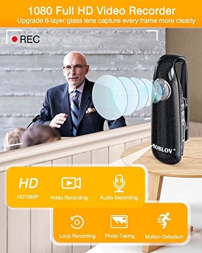 BOBLOV 32GB Wearable Body Camera, 007 1080P