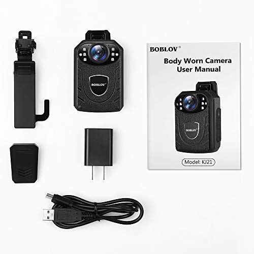BOBLOV KJ21 Wearable Body Camera, 1296P, 128GB