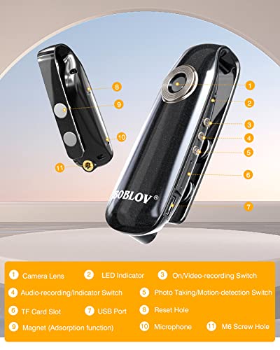 BOBLOV 32GB Wearable Body Camera, 007 1080P