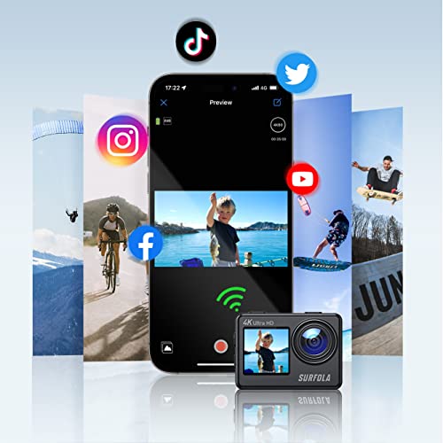 Surfola 4K Dual Screen Action Camera