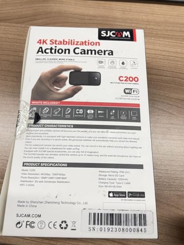 SJCAM C200 Mini Action Camera 4K, Portable Handheld