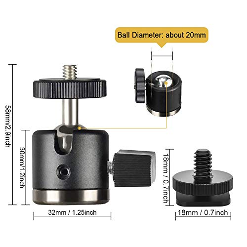 UTEBIT Mini Ball Head for DSLR Cameras, Monitor