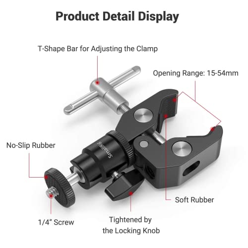 SMALLRIG Super Clamp with Mini Ball Head - 1124