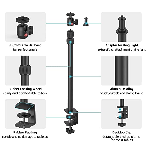 SMALLRIG Camera Desk Mount with Adjustable Tablet Clamp