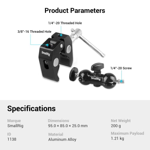 SMALLRIG Cool Ballhead Super Clamp Mount