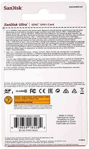 SanDisk Ultra 64GB SDXC Memory Card - Class 10