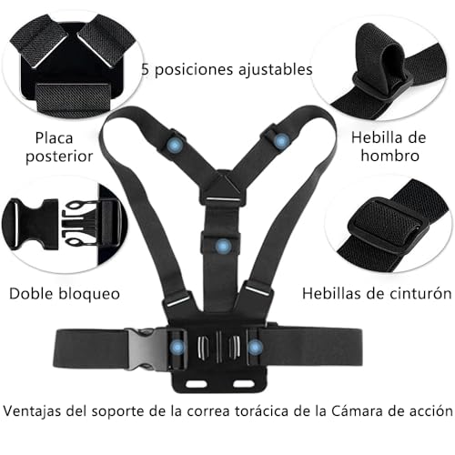 TEKCAM Chest Mount Strap for Action Cameras