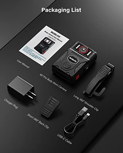 BOBLOV M7 Pro 4K Body Camera - 128GB