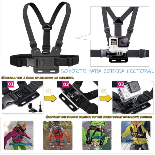 TEKCAM Chest Mount Strap for Action Cameras