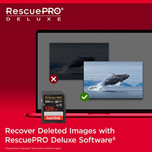 SanDisk 128GB Extreme PRO SDXC Card + RescuePRO Deluxe