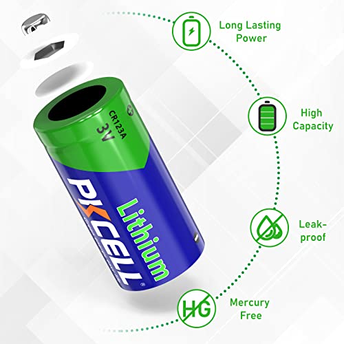 PKCELL CR123A Lithium Battery – 4 Packs