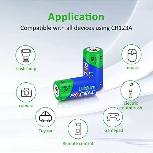 PKCELL CR123A Lithium Battery – 4 Packs