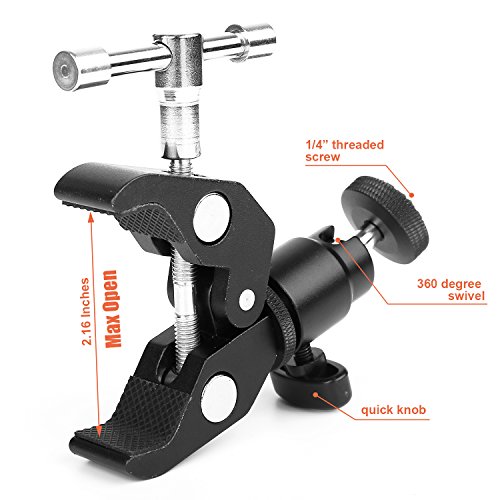 ChromLives Camera Clamp Mount with Ball Head