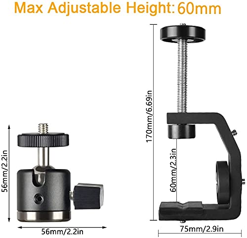 UTEBIT C Clamp Camera Mount with Swivel Ball Head