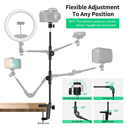 Flexible Webcam Stand with Phone Holder and 5/8" Screw